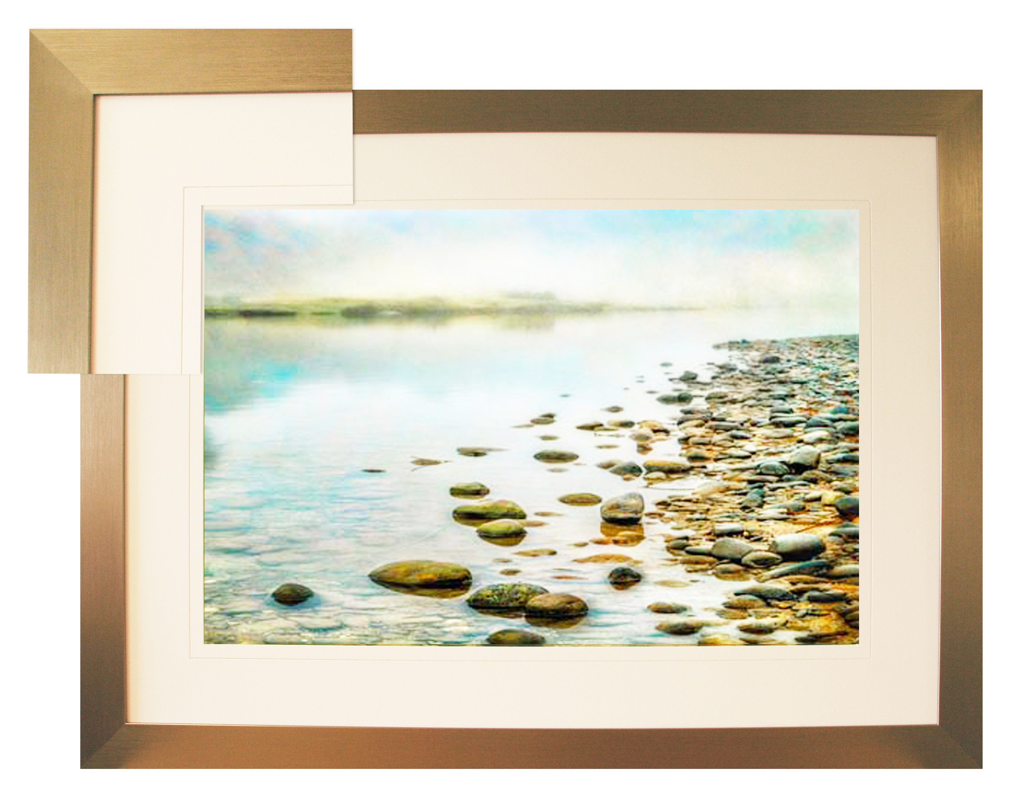 FP186 Wall décor art framed print seascape gold frame